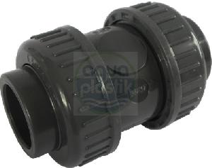 PVC-U/EPDM Zpětný ventil s poteflonovanou pružinou, na lepení d90