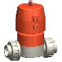 PP-H membrnov ventil pneumatick DIASTAR FC, rouben, polyfuzn, PTFE/EPDM d20